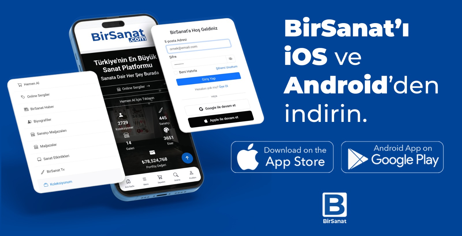 Birsanat.com Google Play ve Apple Store’da Sizinle! Sanat Dünyası Tek Dokunuşla Cebinizde